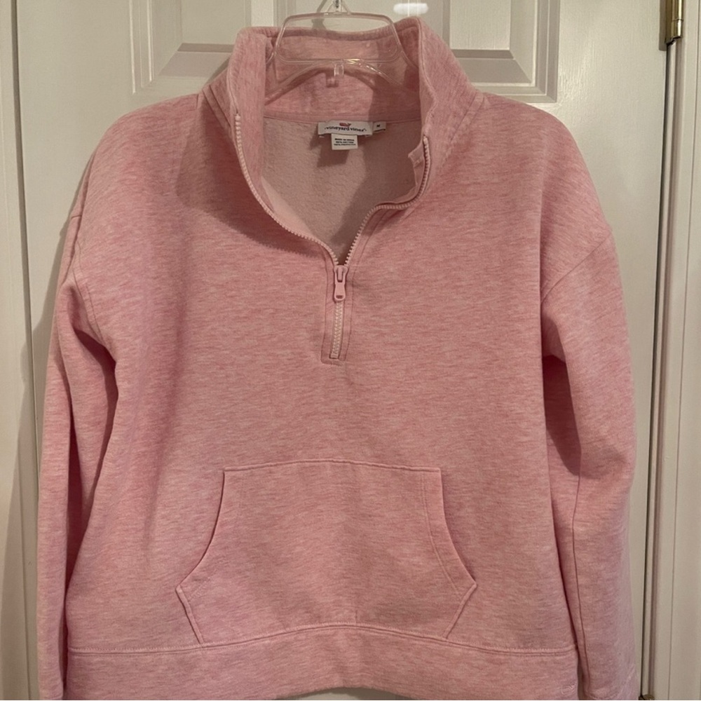Vineyard Vines Light Pink Quarter-Zip Sweatshirt Medium
